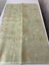 Viscose organza saree with thread work - MSH925 PastelDustyGreen