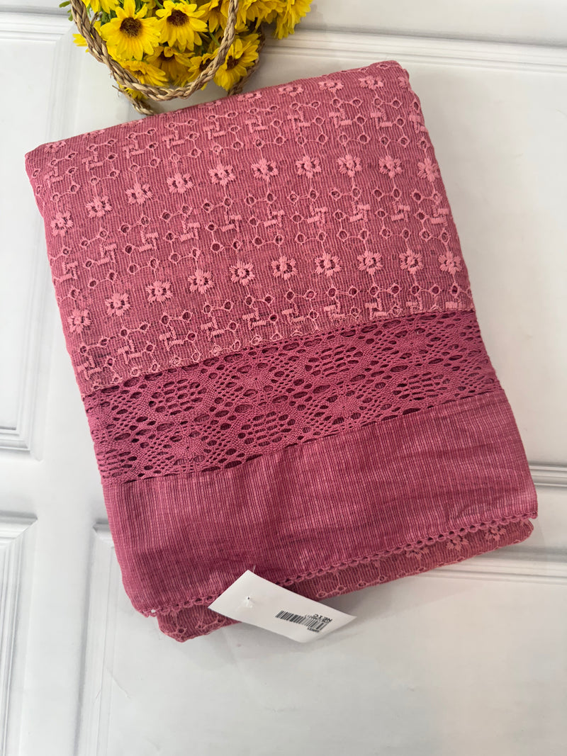 Kota silk Hakoba saree with crochet border MS6712