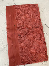 Cutwork Semi tussar saree MTSS657 ReddishPeach