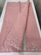 Mul chanderi saree with applique borders MSH111