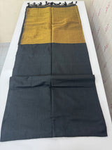 Plain Khadi cotton saree MS33455 Black