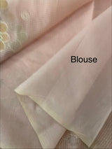 Soft Kota tissue silk saree with embriodery work MS49887 Pastel PeachPink