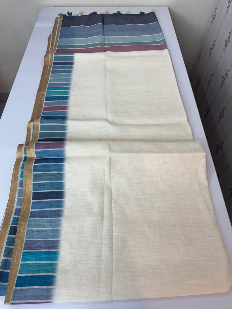 Rainbow semi Linen Saree MLS615- 12