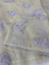 Shimmer Crush Organza saree with applique work MBS698