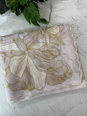 Jute Linen saree with thread work MSH206