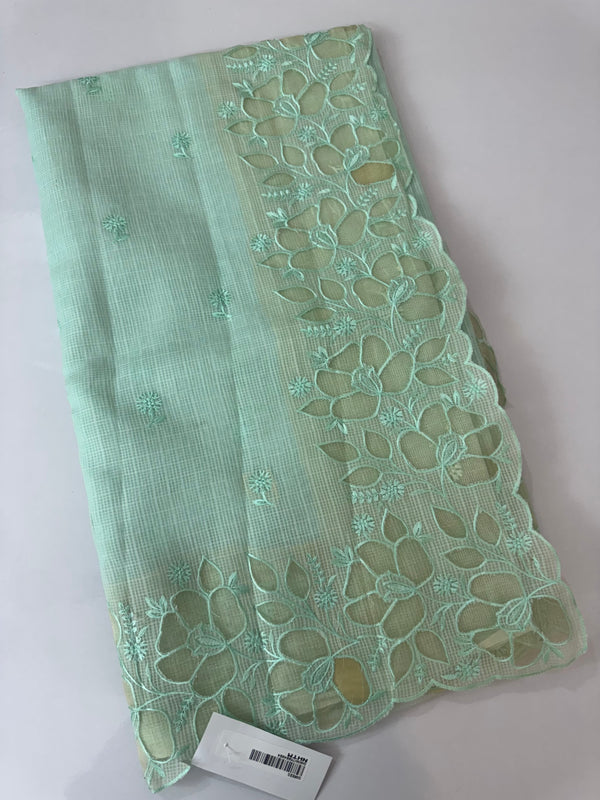 Soft kota silk saree with applique work MS85432 LightBlue