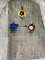 Soft Tissue linen Silk embriodery saree MS49876