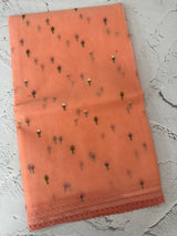 Kota checks saree with embroidery MS7679 (1) DarkPeach