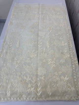 Soft organza saree with applique and thread work - MSH956 (2)Offwhite