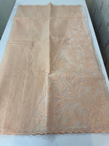 Khadi Linen saree with net applique borders MSH247 PastelPeach (2)