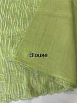 Semi tussar saree with thread work MTS490 PistaGreen