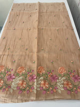 Soft Tissue kota embroidery saree MSK4660 DustyPeach