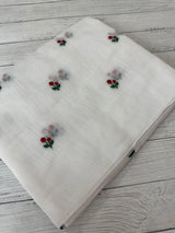 Slub cotton saree with embroidery MS2302