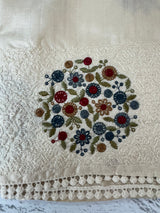 Blended soft tussar silk saree MS90543- Cream