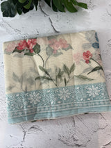 Chanderi digital printed saree with chikankari embriodery MSH171