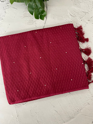Crepe chiffon saree MSH216 BerryRed
