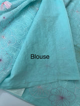 Mul chanderi saree with embroidery - MS1427 LightBlue
