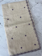 Chanderi Tissue silk saree with scalloped borders - MNM222 (thin lines)