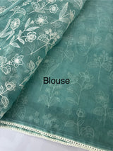 Semi Soft Organza saree with thread work MOS588