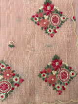 Premium Soft kota silk saree with embroidery MSS678- PastelPeach