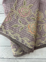 Applique and embroidery work 
 Kota Silk saree MSH118- DuskyLavender