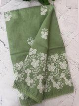 Soft kota checks saree with embroidery - MS7676 DustyGreen