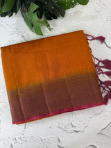 Jute silk sarees with contrast pallu & blouse MJL396