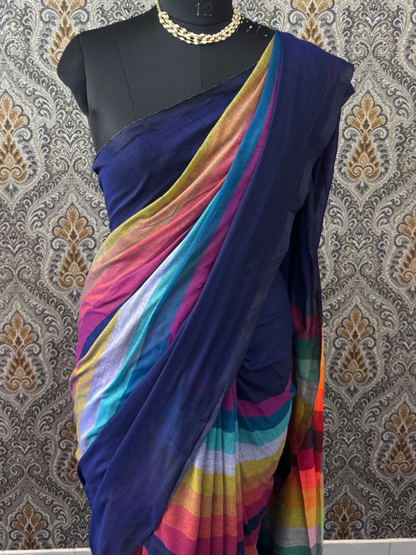 Rainbow Soft mulcotton saree MS4436