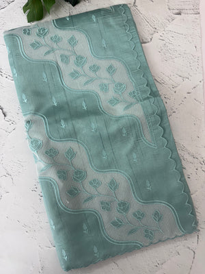 Blended Tussar silk saree with applique work- MSH225 Blue