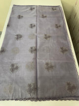Organza saree with embroidery - MSH375 DuskyGreyishBlue