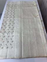 Blended tussar saree with embriodery - MS8665 Cream
