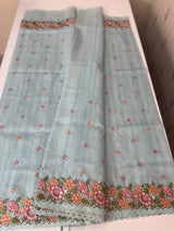 Embriodery Kota Silk Cutwork saree SBLCYTM- PastelBlue