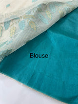 Tissue silk saree with zari checks and applique work  MSH105
