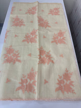 Kota Moonga checks Applique work saree  MSH273 - Cream to Peach