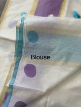 Semi chanderi saree with multi color polka dots- MSF334