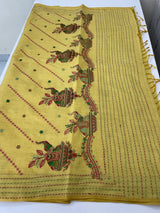 Semi chanderi saree with embriodery MSF590