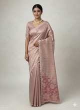 Soft silk saree with cutwork on pallu - MSR908 Dusky Pink