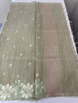 Soft Tissue kota embroidery saree MSK4660 - DuskyGreen