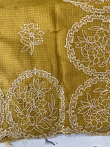 Silky kota saree with embriodery MS16334- Yellow