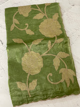 Soft crush Organza saree with embroidery and applique work MS14764
