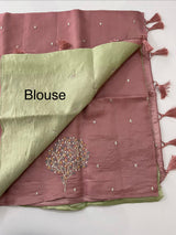 Blended Kosa tussar silk with contrast blouse - MKD533