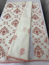 Mul chanderi tissue applique work saree MSH177