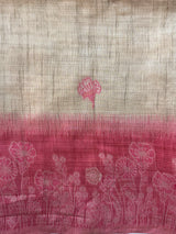 Art tussar saree with contrast blouse MSA37 - Pink