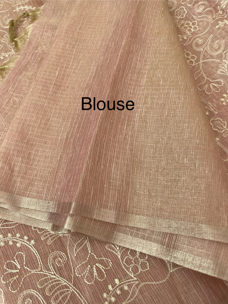 Tissue Silk embriodery saree MS49888