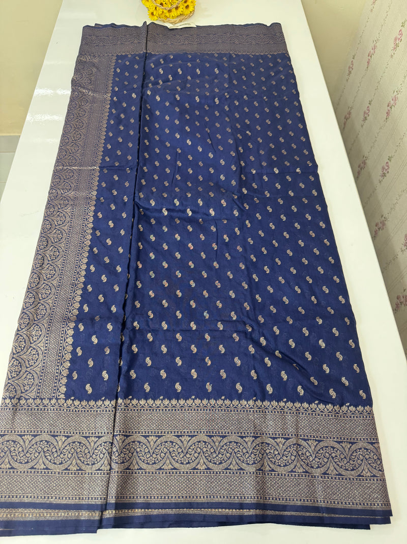 Semi Banarasi Georgette saree MKGS612 DarkBlue
