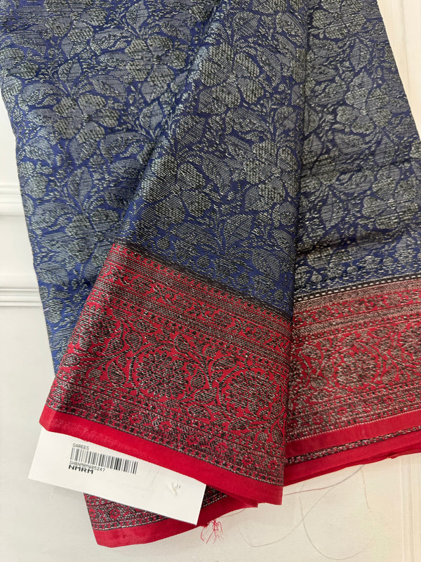 Semi banarasi weaving saree MBS964 NavyBlue to MaroonRed