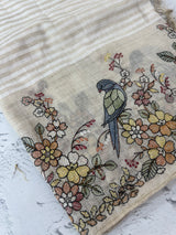 Linen saree with thread work MLS16102