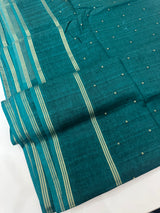 Tussar mix soft silk saree with Retta pettu borders - MST988 Teal