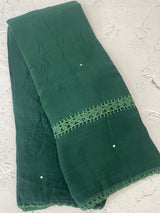 Chiffon georgette saree with corchet work - MS7633