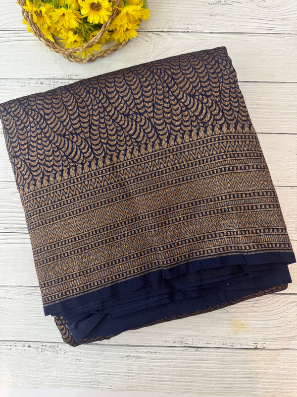 Banarasi semi katan saree SMBNIRY - DarkBlue